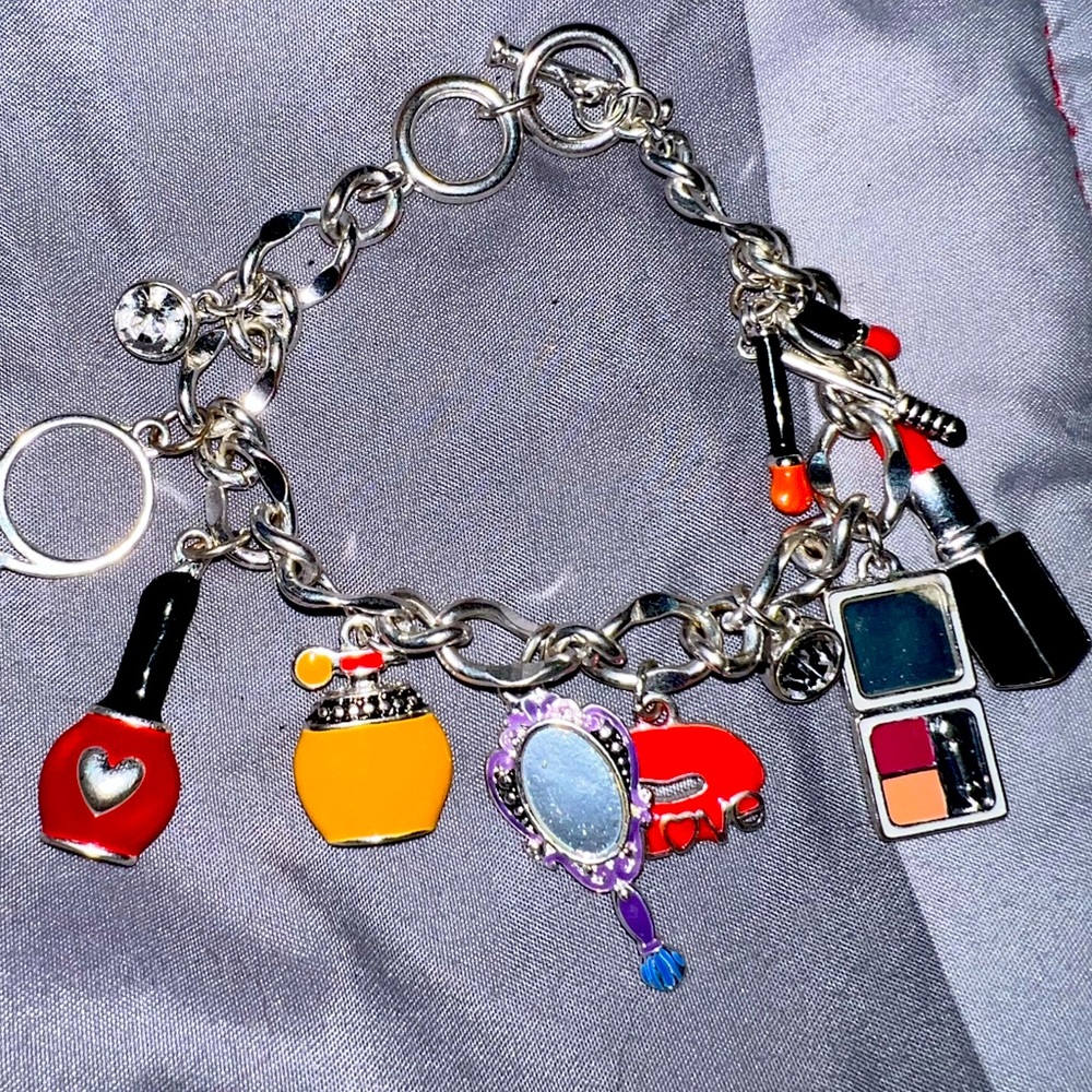 Makeup girl charm bracelet